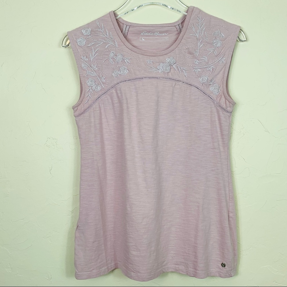 EDDIE BAUER Embroidered Pink Top XS